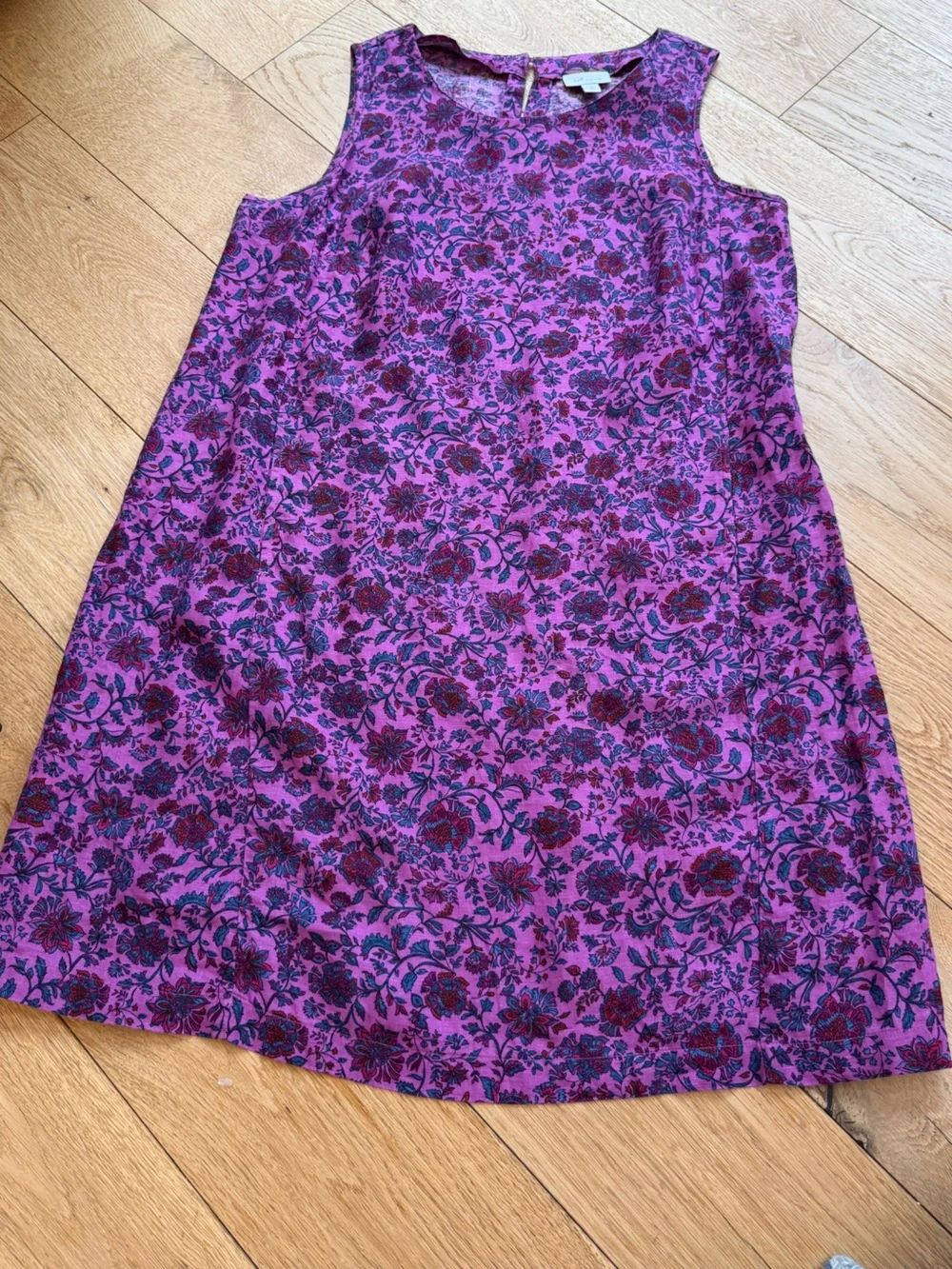 J. Jill Love Linen 100% Linen Floral Shift Dress Medium Petite - Picture 8 of 11